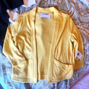 Nwt 2T Old Navy open front super soft yellow cardigan